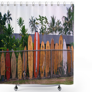 Personality  Surfboard Fence Shower Curtains
