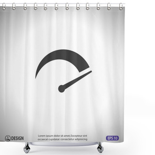Personality  Pictograph Of Speedometer Icon Shower Curtains