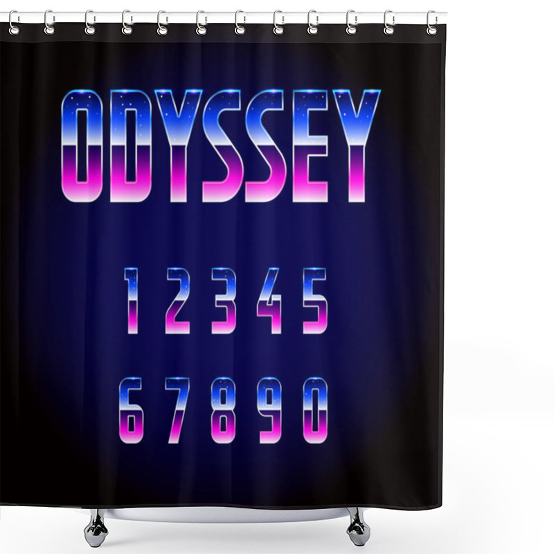 Personality  Retro Font Numbers Shower Curtains