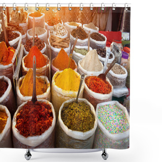 Personality  Indian Colored Spices Shower Curtains