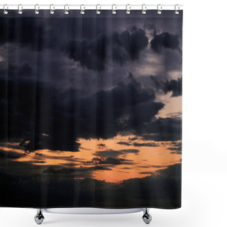 Personality  Beautiful Sunset - Dark Sky With Clouds And Sunlight Shower Curtains