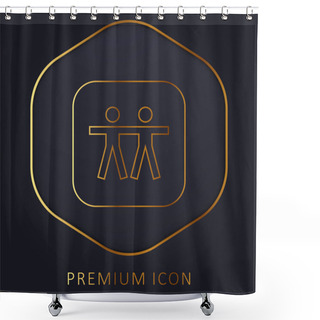 Personality  Apple Golden Line Premium Logo Or Icon Shower Curtains