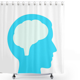 Personality  Human Head Profile And Brain Vector Illustration Shower Curtains