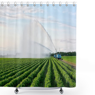 Personality  Irrigation Of Farmland Shower Curtains