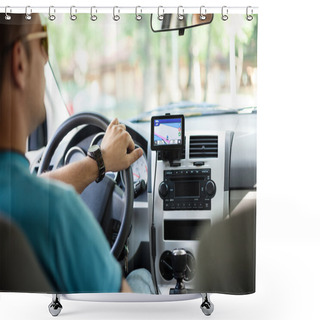 Personality  GPS Navigation In Car Shower Curtains