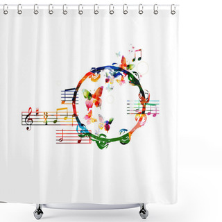 Personality  Colorful Tambourine Background Shower Curtains