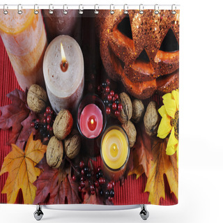 Personality  Happy Halloween Table Settings Shower Curtains
