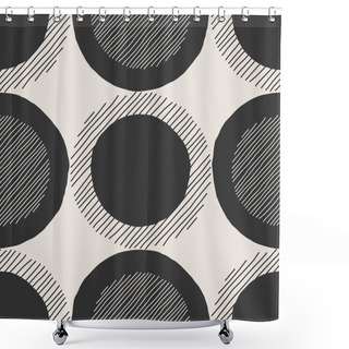 Personality  Trendy Minimalist Seamless Pattern With Abstract Creative Hand Drawn Composition Shower Curtains