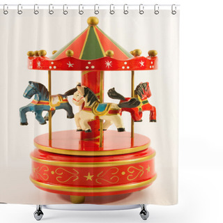 Personality  Red Merry-go-round Horse Carillon Shower Curtains