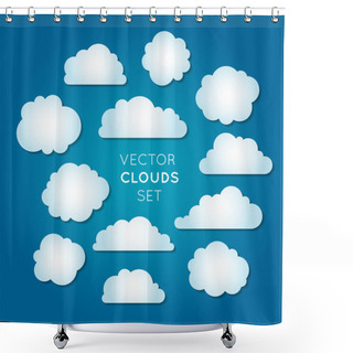 Personality  Vector Clouds Set 2 Shower Curtains