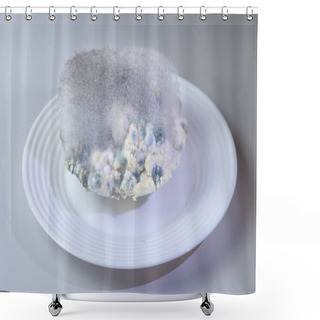 Personality  Different Kinds Of Mold On A Plate Of Cottage Cheese. Spoiled Product Shower Curtains