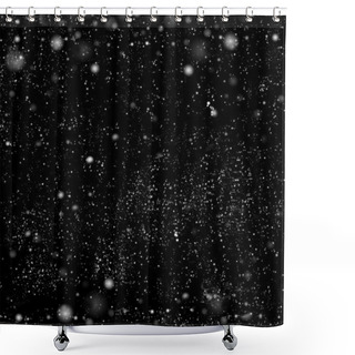 Personality  Dark Background With Falling Snow Effect. Abstract Black White B Shower Curtains