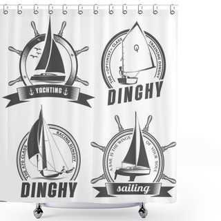 Personality  Set Of Logos For Sailing Shower Curtains