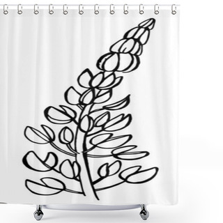 Personality  Hand Draw Sketch Wildflowers Lupinus Leaves, Flowers, Parts Of The Plant Shower Curtains