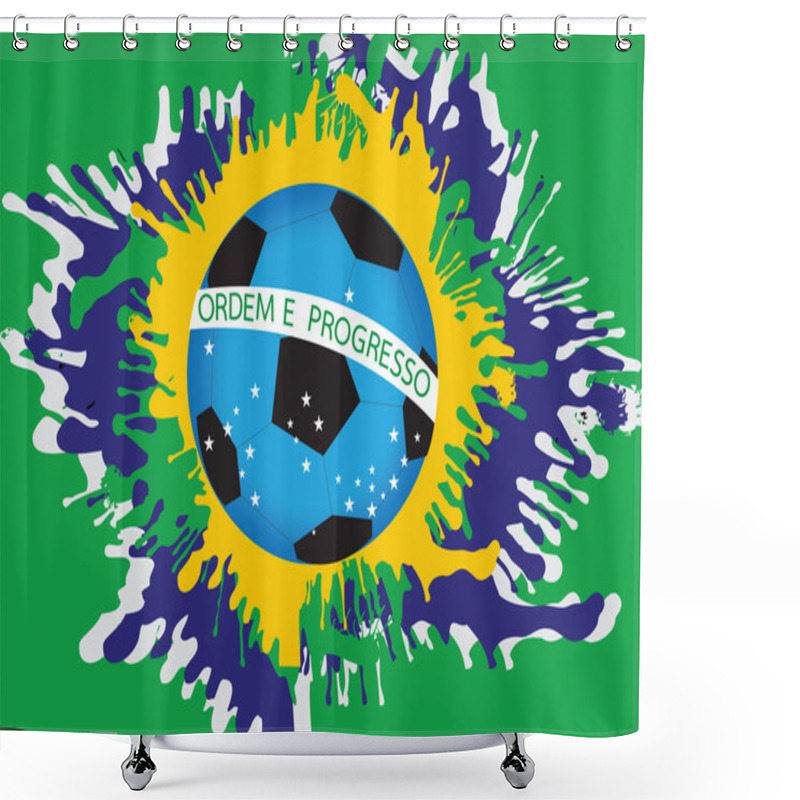 Personality  Illustration Abstract Background Football , Soccer Form Watercol Shower Curtains