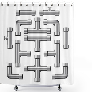 Personality  Chrome Pipe Collection Shower Curtains
