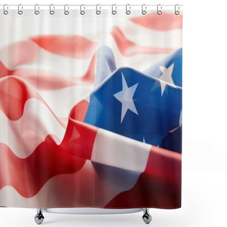 Personality  Closeup View Of United States Of America Flag  Shower Curtains