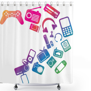 Personality  Electronic Entertainment Illustration Shower Curtains