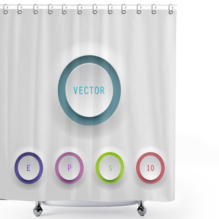 Personality  Vector Buttons On White Background Shower Curtains