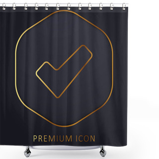 Personality  Approve Signal Golden Line Premium Logo Or Icon Shower Curtains