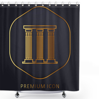 Personality  Ancient Pillar Golden Line Premium Logo Or Icon Shower Curtains