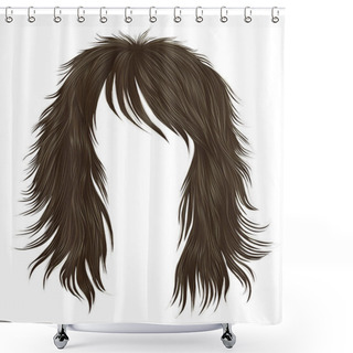 Personality  Trendy Woman Long Hairs Brown Blonde Beige Colors .  Beauty Fashion . Shower Curtains