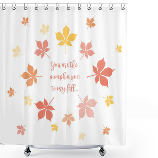Personality  Round Frame Of Autumnal Leaves Shower Curtains