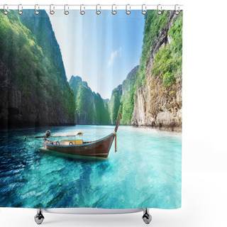 Personality  Bay At Phi Phi Island In Thailand Shower Curtains