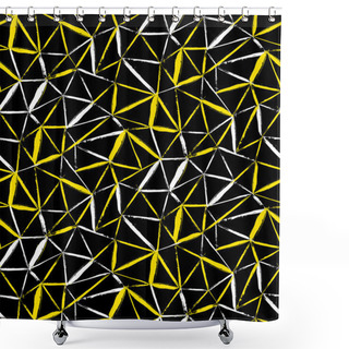 Personality  Hand Painted Geometric Pattern Shower Curtains
