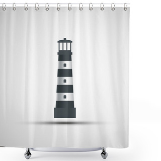 Personality  Logo Old Lighthouse. Shower Curtains