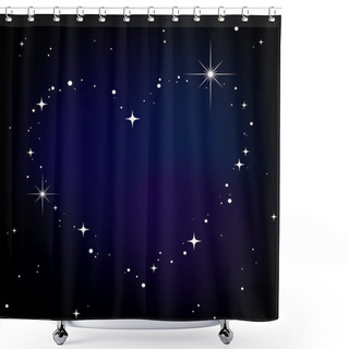 Personality  Star Heart In Night Sky Shower Curtains