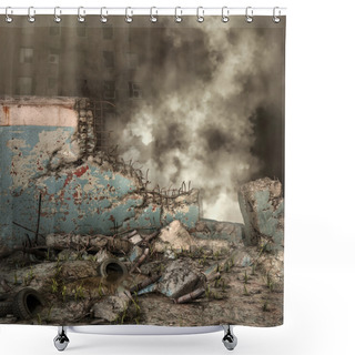 Personality  City Ruins And Rubble Shower Curtains