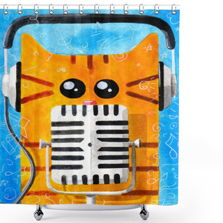 Personality  Christmas Winter Cat Shower Curtains