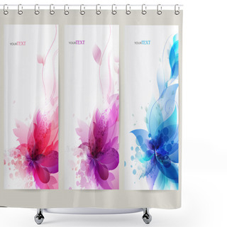 Personality  Vector Background With Flower Shower Curtains