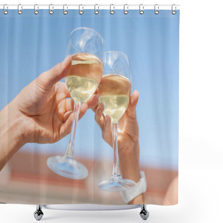 Personality  Couple Drinking Wine In Cafe Shower Curtains