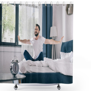 Personality  Young Man Waking Up  Shower Curtains