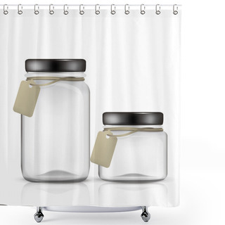 Personality  Glass Jars Set Shower Curtains