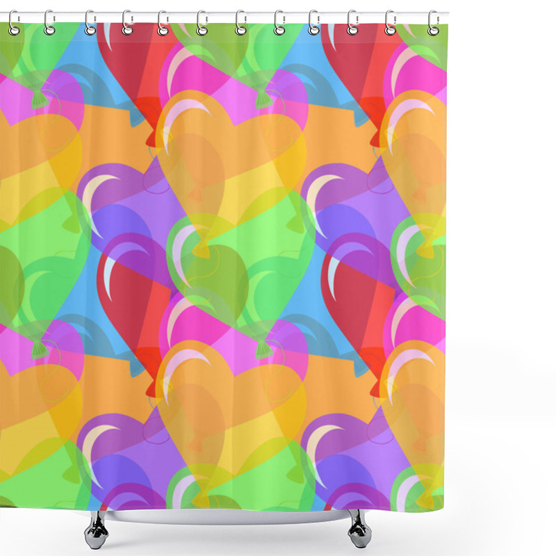 Personality  Vector Heart Shaped Balloons Background Shower Curtains