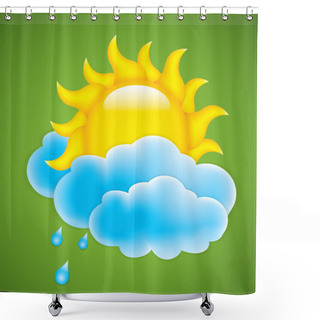 Personality  Sun With Cloud Shower Curtains