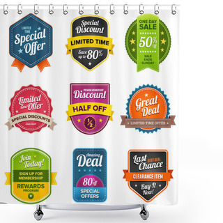 Personality  Set Of Sales Labels Shower Curtains