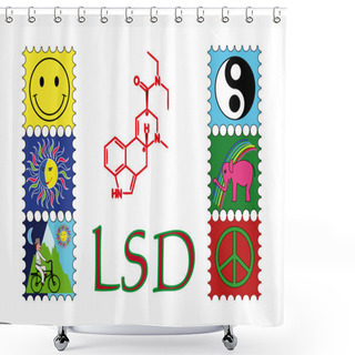 Personality  LSD - Blotter Shower Curtains