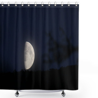 Personality  Moon On Blue Shower Curtains
