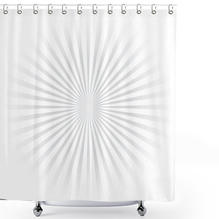 Personality  White And Gray Ray Sunburst Style Abstract Background Shower Curtains