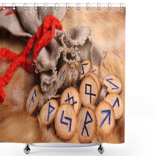 Personality  Runes Close-up Shower Curtains