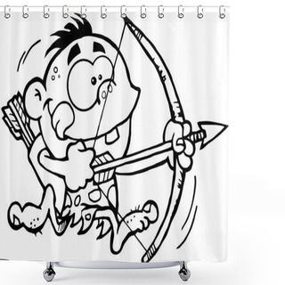 Personality  Outlined Cave Boy Shower Curtains