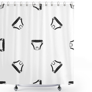 Personality  Baby Diaper Pattern Seamless Black Shower Curtains