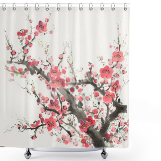 Personality  Plum Blossom Branch Shower Curtains