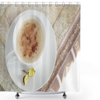 Personality  Cup Of Cappuccino Coffee Shower Curtains