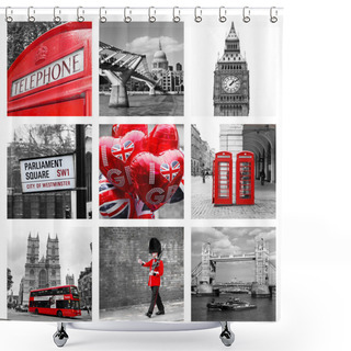 Personality  Collage Of London Landmarks Shower Curtains