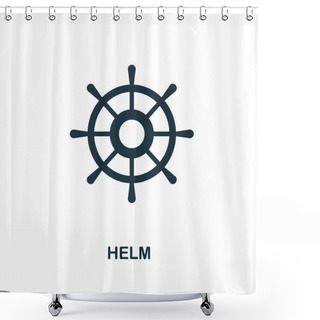 Personality  Helm Icon. Monochrome Style Design. UI. Pixel Perfect Simple Symbol Helm Icon. Web Design, Apps, Software, Print Usage. Shower Curtains